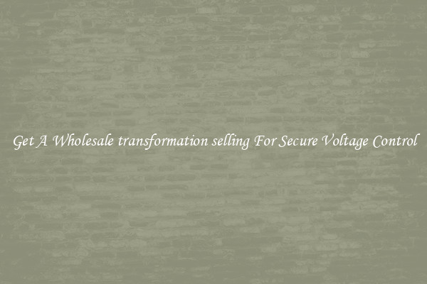 Get A Wholesale transformation selling For Secure Voltage Control
