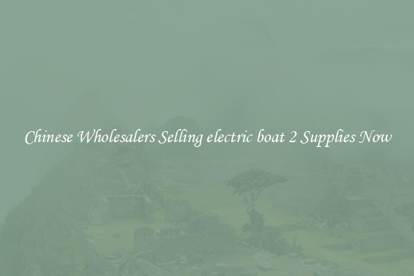 Chinese Wholesalers Selling electric boat 2 Supplies Now