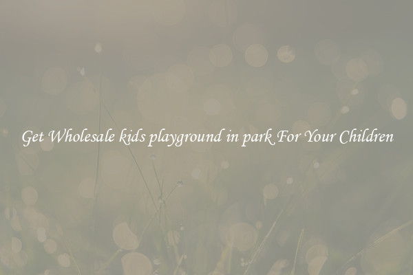 Get Wholesale kids playground in park For Your Children