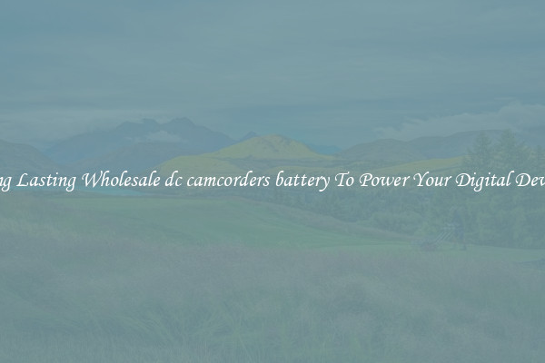 Long Lasting Wholesale dc camcorders battery To Power Your Digital Devices